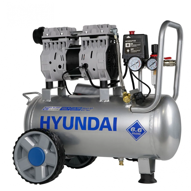 COMPRESOR ELECTRICO 0.75 HP HYUNDAI 25 LITROS 110V-60HZ - HYK2525